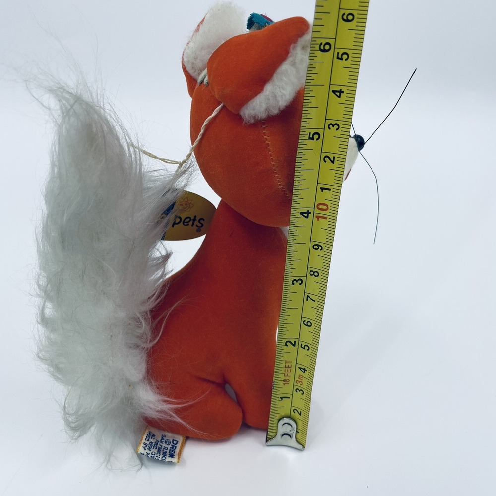 Vintage Dream Pets Plush Vickie Vixen Fox With Tags Made In Japan #1268 - Picture 9 of 10